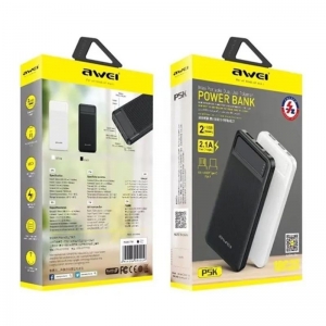 POWER BANK AWEI PORT 10000MAH 2.1A OP:2XUSB PORT IN:TYPE-C/MICRO WITH LED INDICA